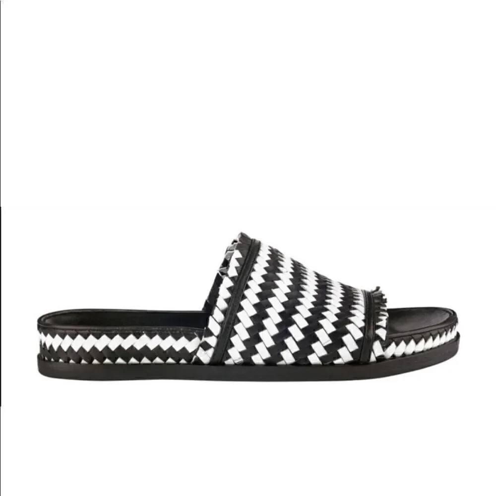 Sigerson Morrison Aoven Woven Pool Slide Sandals - Picture 2 of 7